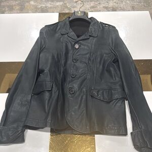Lanvin green, leather jacket, medium very rare